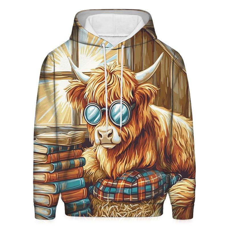 Highland Cow Library Nook In The Barn custom hoodies