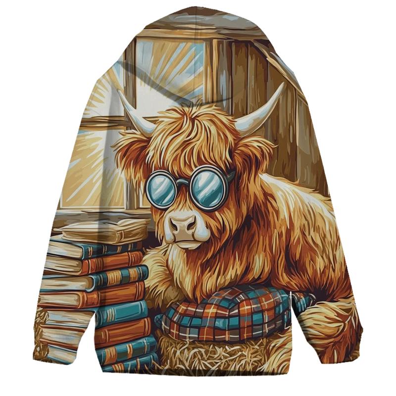 Highland Cow Library Nook In The Barn custom hoodies
