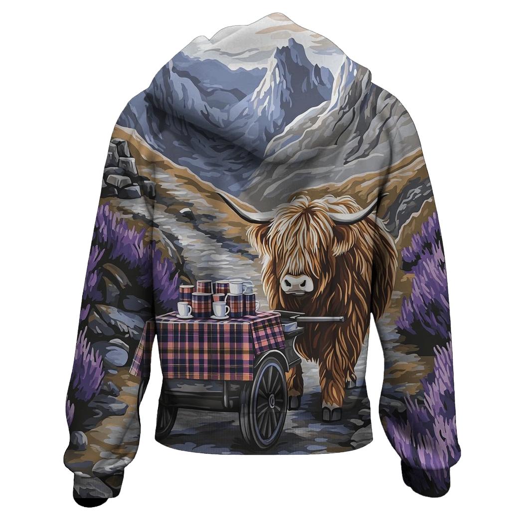Highland Cow Mountain Pass Tea Cart hoodie trends