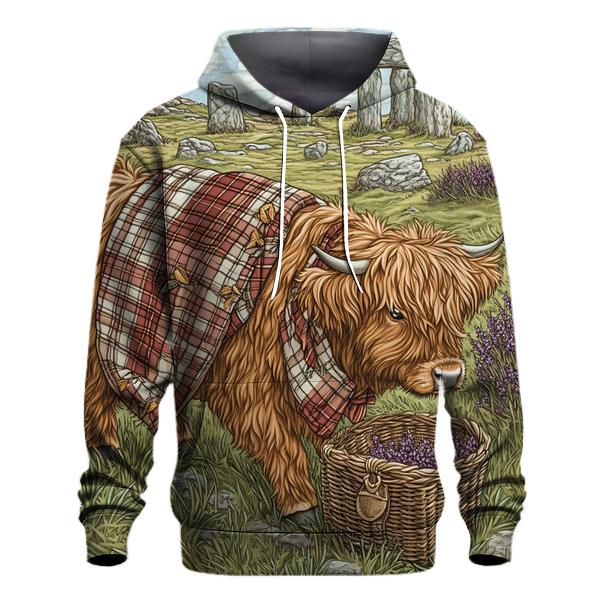 Stone Circle Picnic With Highland Cow heavyweight hoodies