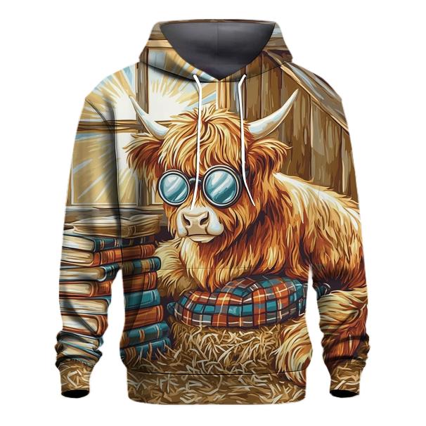 Highland Cow Library Nook In The Barn lightweight hoodies