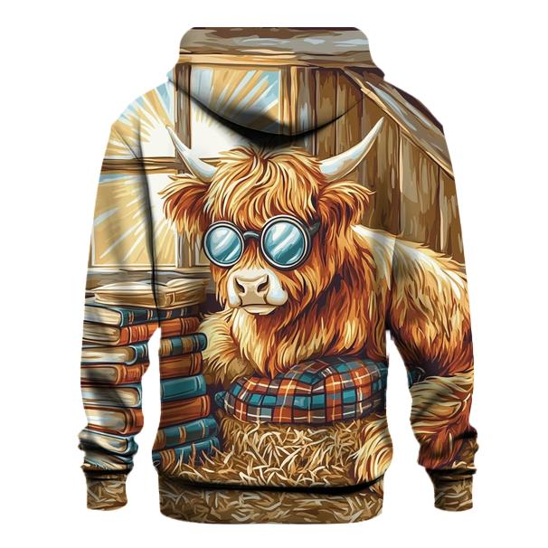 Highland Cow Library Nook In The Barn lightweight hoodies