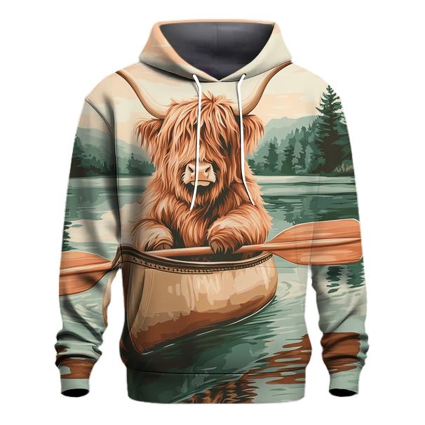 Highland Cow Canoe Guide On A Calm Loch hoodie trends