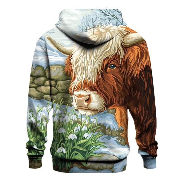 Highland Cow Snowdrop First Spring hoodies fashion