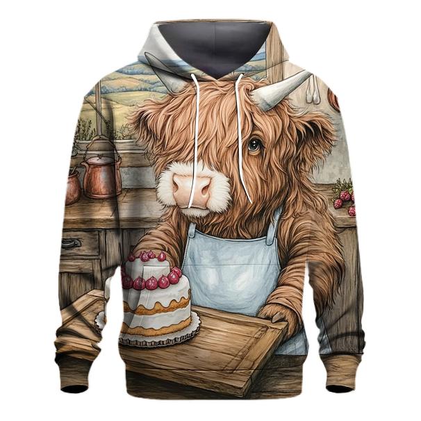 Highland Cow Birthday Cake Baker hoodie styles