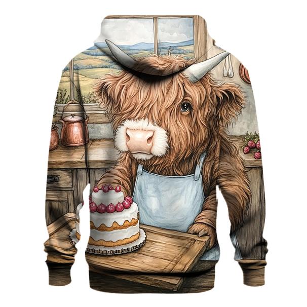 Highland Cow Birthday Cake Baker hoodie styles