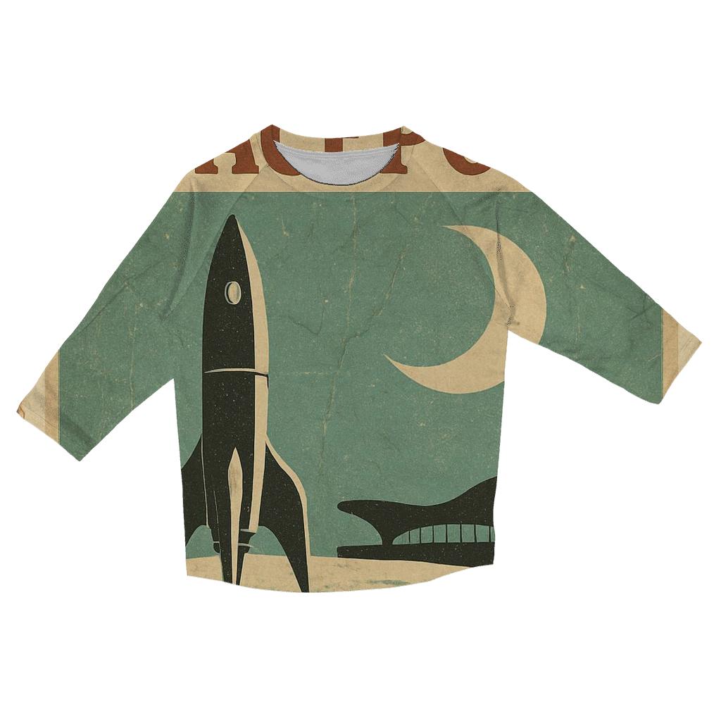 Faded 1977 Spaceport Travel Poster fashion 3/4 sleeve shirts