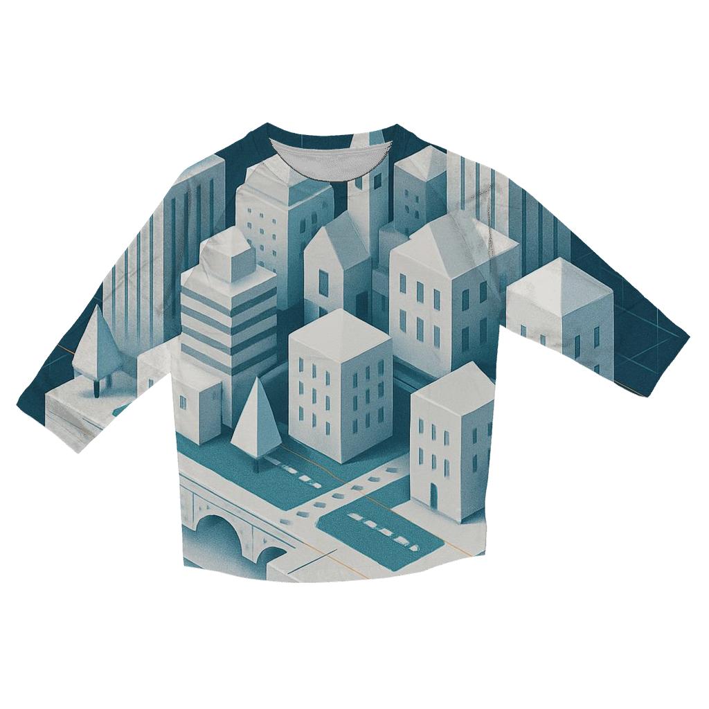 Kinetic Paper City Blueprint personalized 3/4 sleeve tees