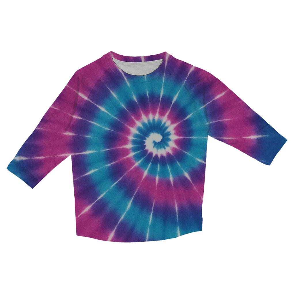 Nebula Spiral Over Dye Vortex trendy 3/4 sleeve tops