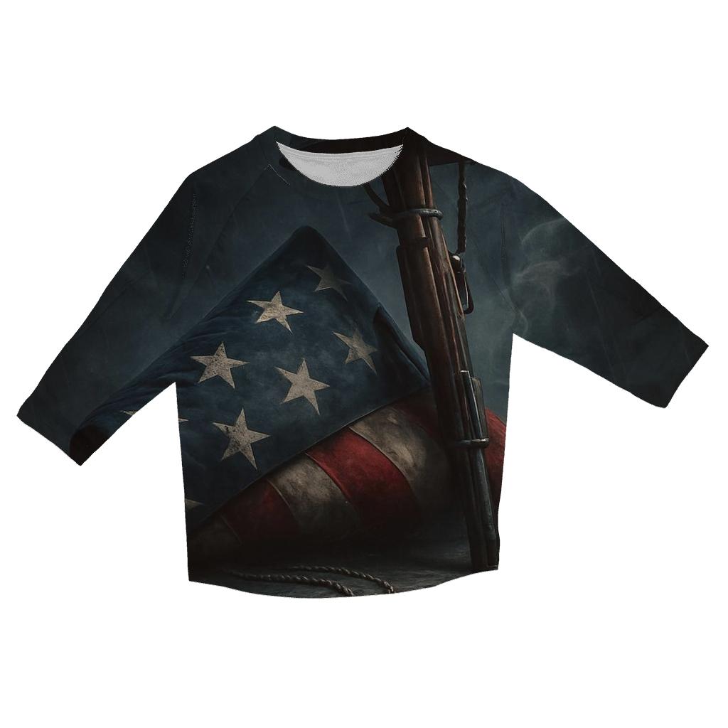 Thunder Over The Folded Flag Vigil trendy 3/4 sleeve tops