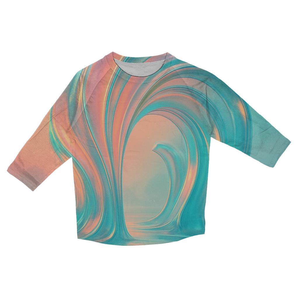 Prismatic Tide Cathedral designer 3/4 sleeve blouses