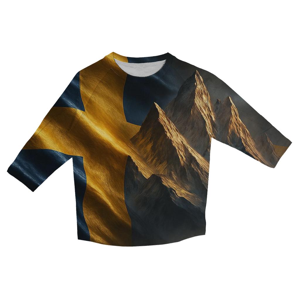 Sweden Aurora Forge Flag cotton quarter sleeve shirts