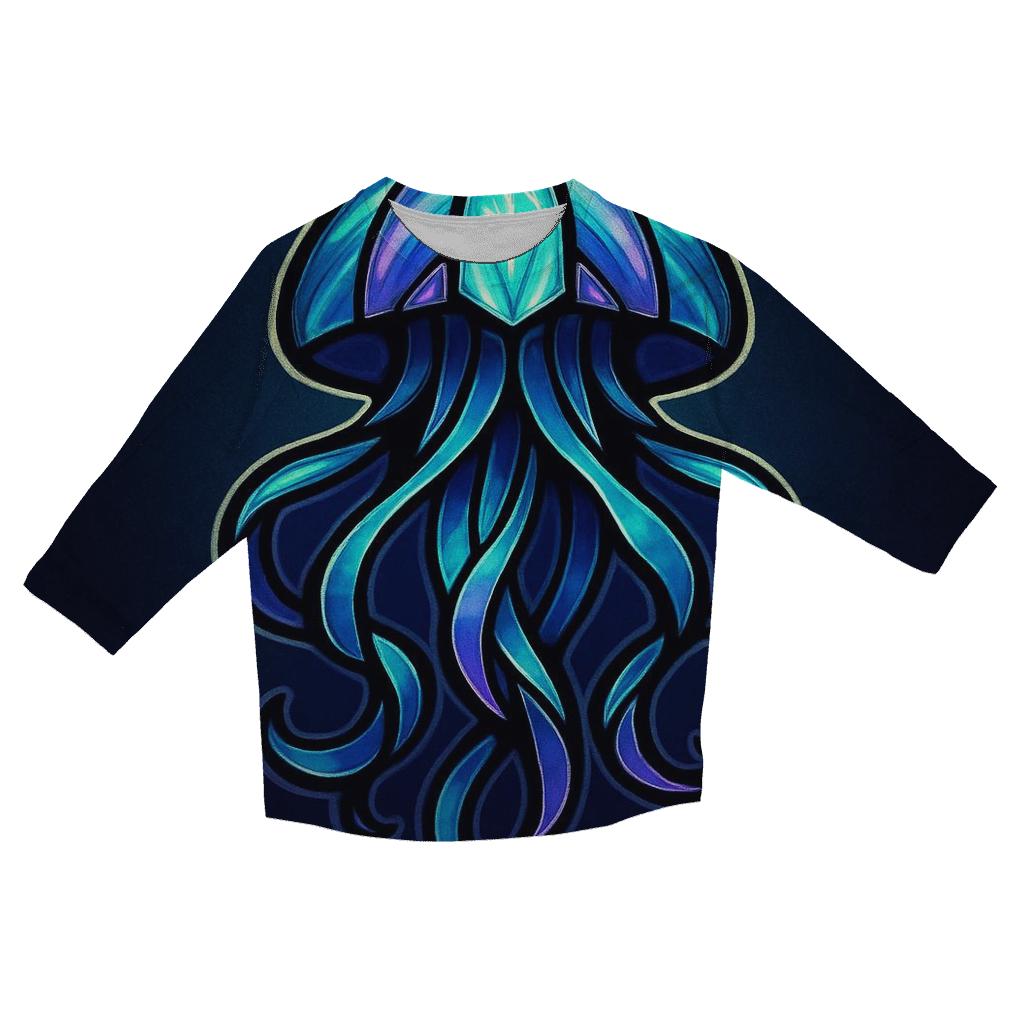 Aurora Glass Jellyfish Emblem personalized 3/4 sleeve tees