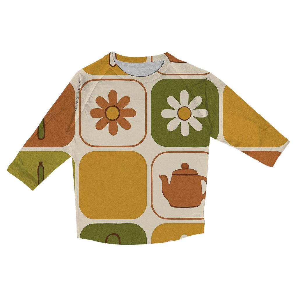 Mod Kitchen Tile Bloom stylish quarter sleeve tops