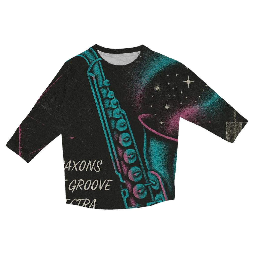 Distressed 1984 Cosmic Jazz Club Flyer casual three quarter sleeve shirts