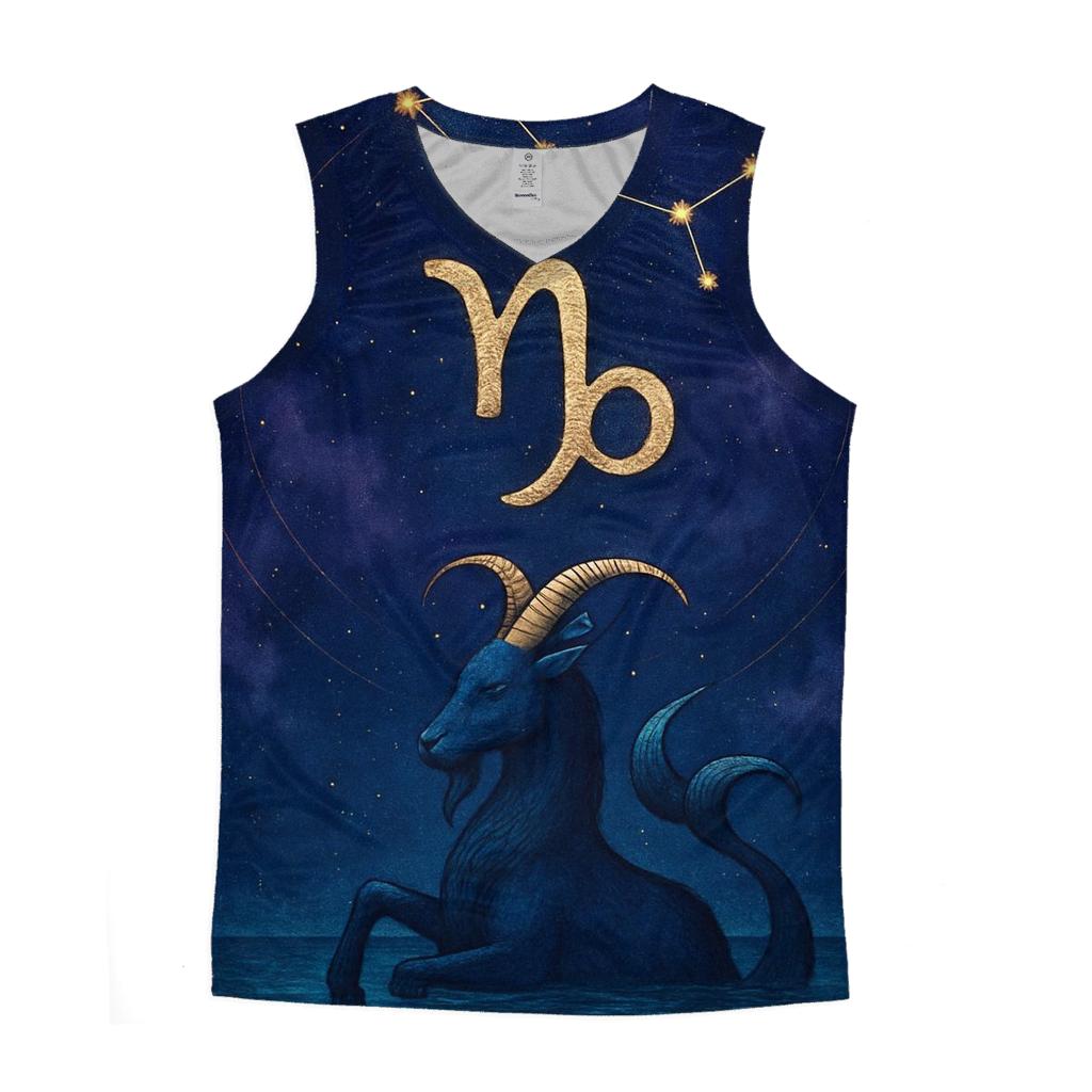 Capricorn Nebula Mountain Goat Crest personalized athletic tanks