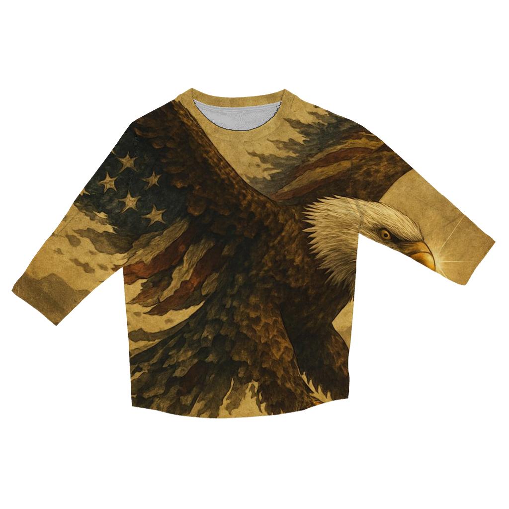 Eagle Sentinel Through The Striped Smoke cotton quarter sleeve shirts