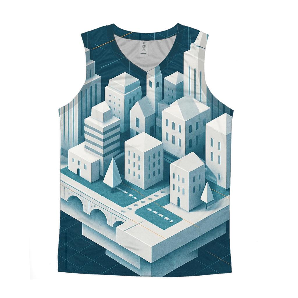 Kinetic Paper City Blueprint custom tank tops