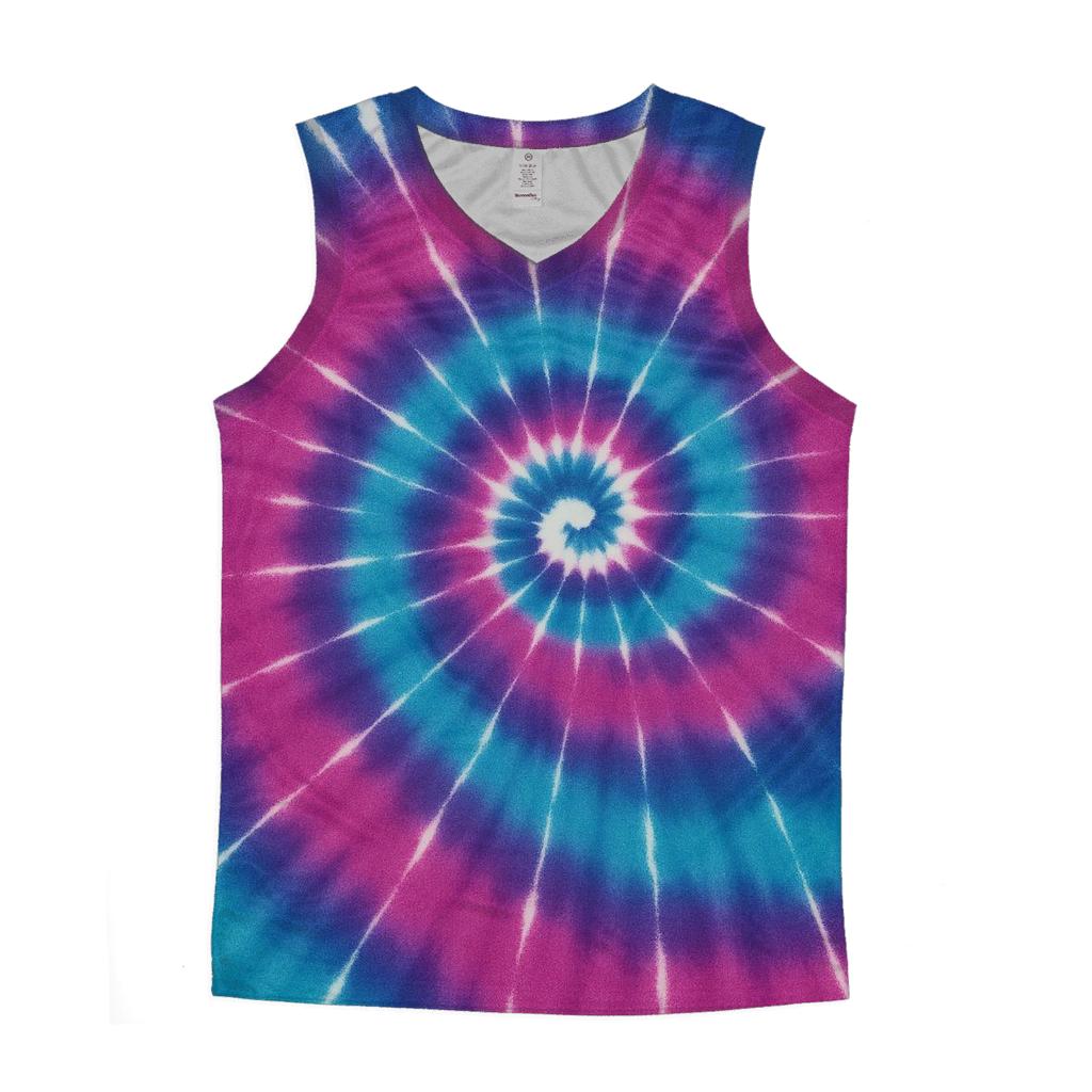 Nebula Spiral Over Dye Vortex trendy fitted tank tops