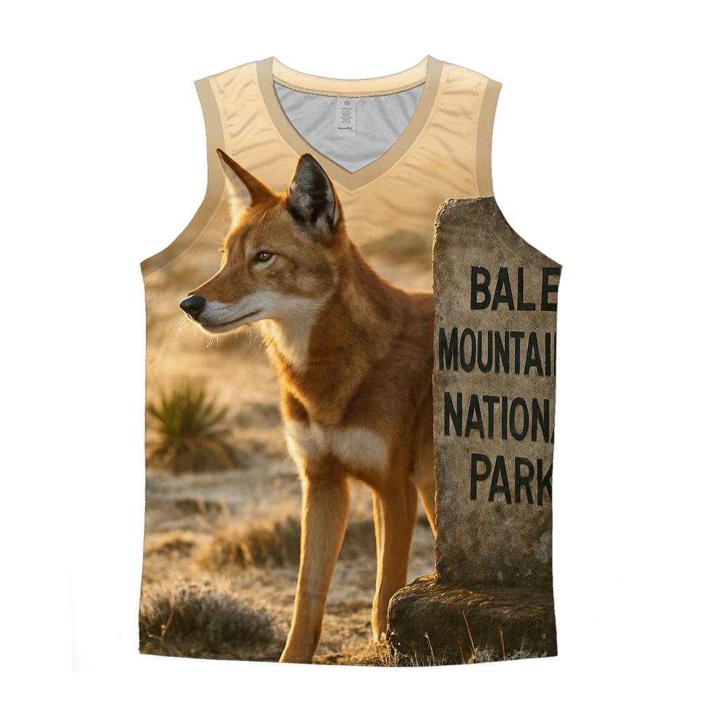 Ethiopian Wolf At The Sanetti Plateau Boundary graphic print tank tops
