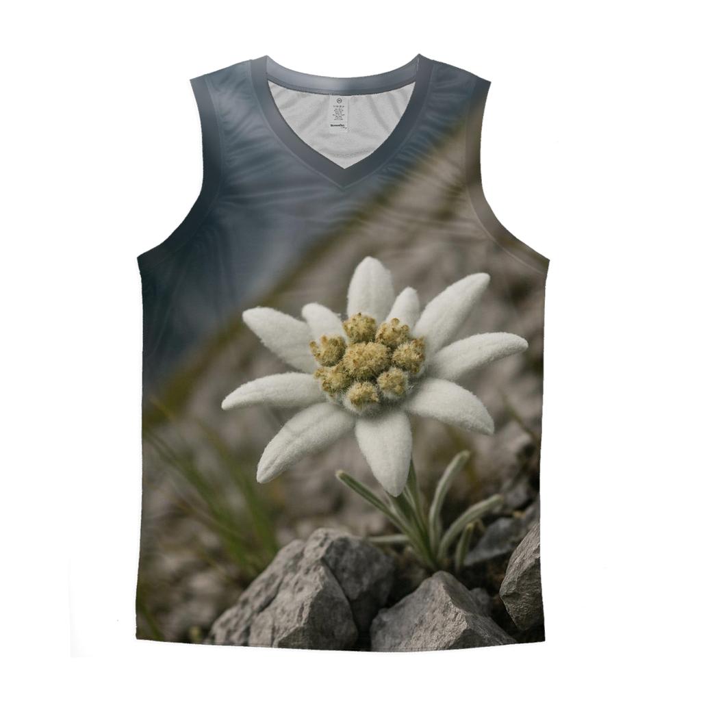 High Altitude Edelweiss Among Limestone Scree personalized athletic tanks