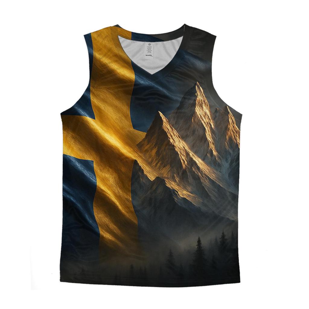 Sweden Aurora Forge Flag personalized athletic tanks