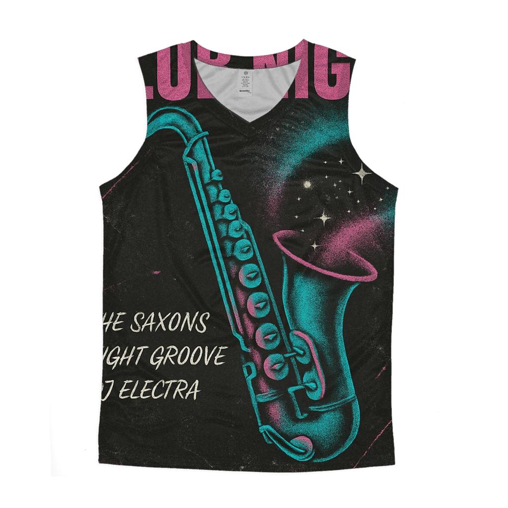 Distressed 1984 Cosmic Jazz Club Flyer cotton sleeveless tops