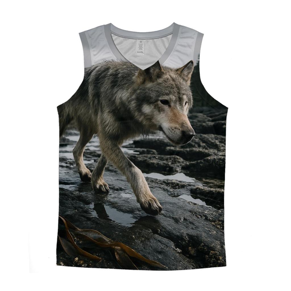 Coastal Wolf Foraging On The Haida Gwaii Intertidal Shelf designer workout tanks