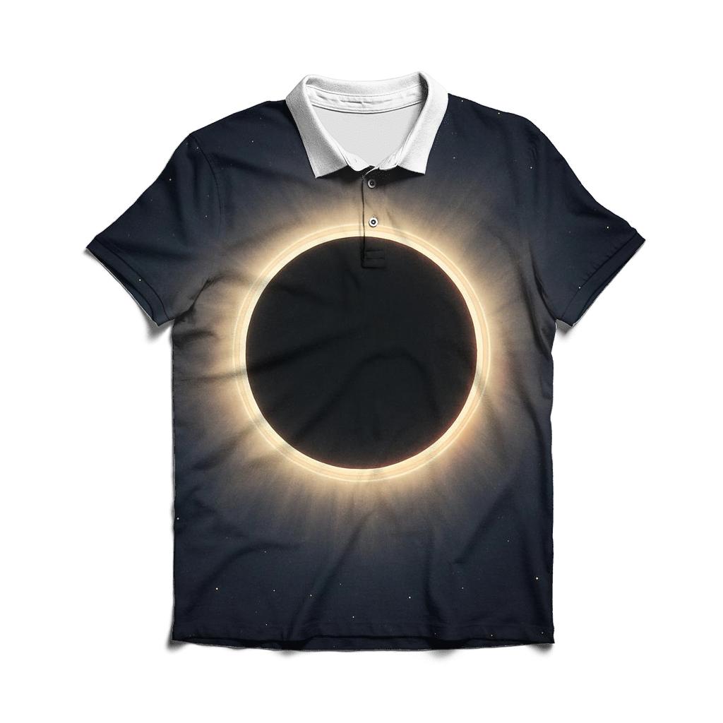 Eclipse Corona Veil With Prominence Knots embroidered polo tops