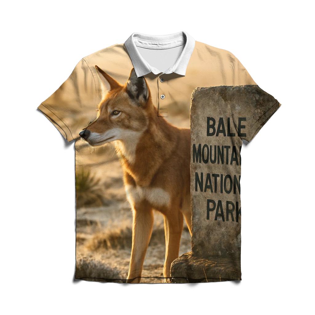 Ethiopian Wolf At The Sanetti Plateau Boundary designer slim fit polos