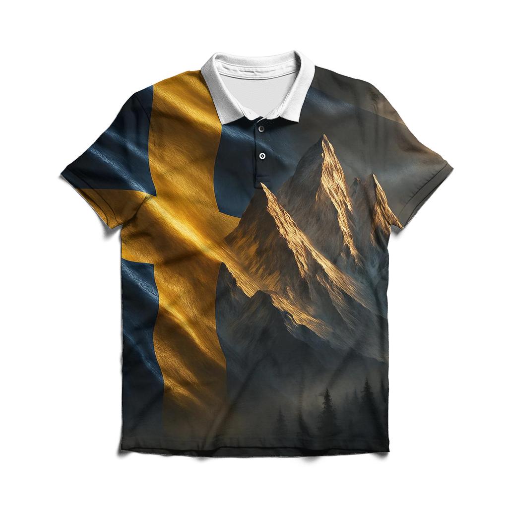 Sweden Aurora Forge Flag personalized polo shirts