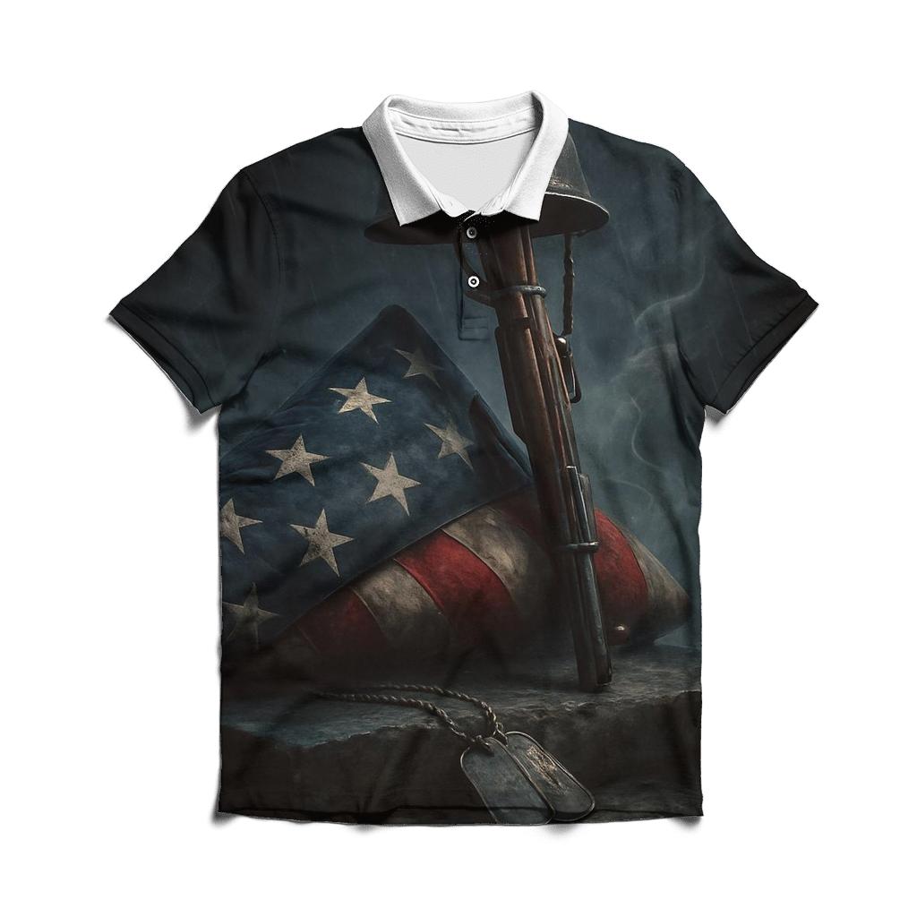 Thunder Over The Folded Flag Vigil classic pique polos