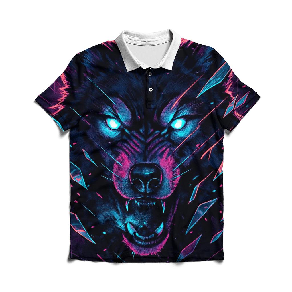 Neon Rift Glassjaw Wolf classic pique polos