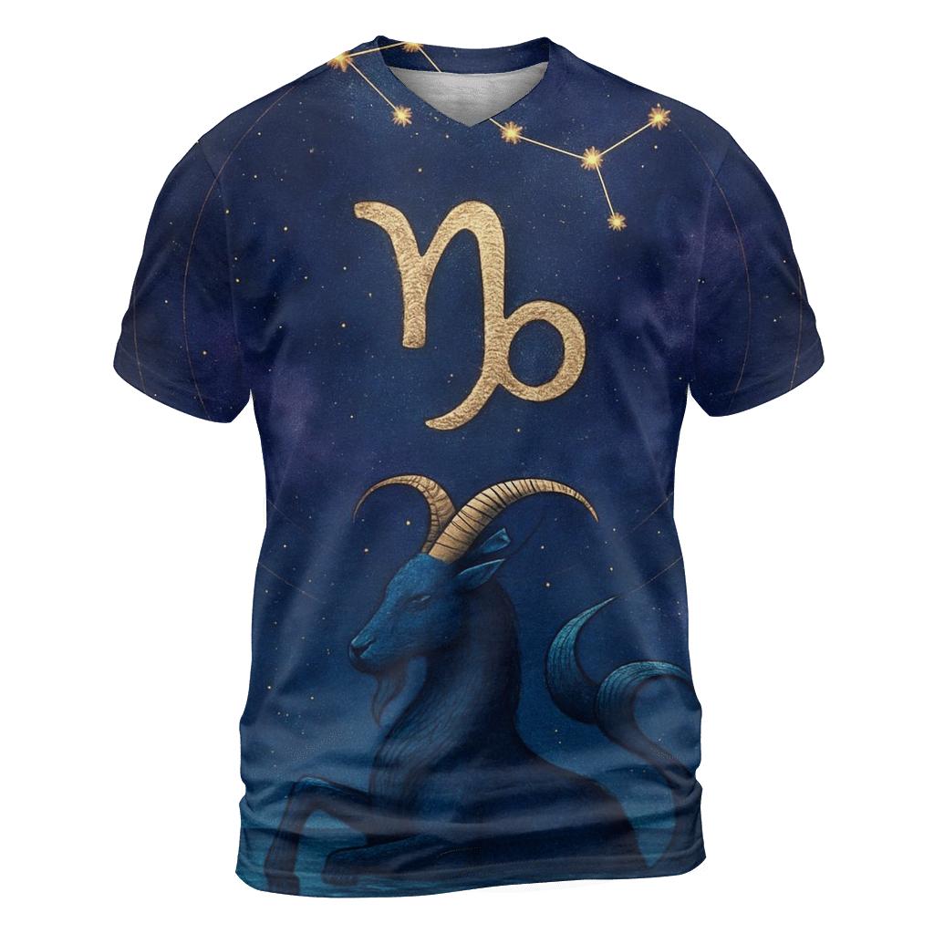 Capricorn Nebula Mountain Goat Crest artistic all-over print tops
