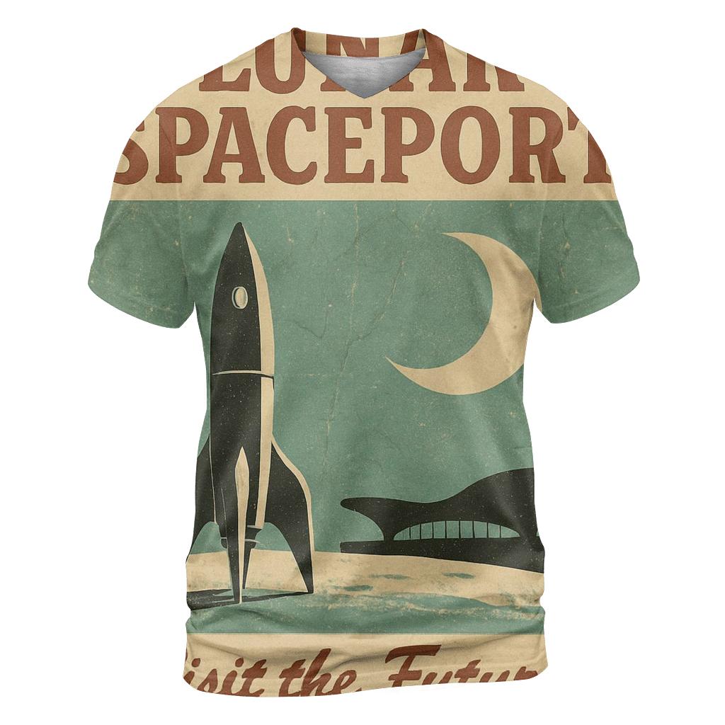 Faded 1977 Spaceport Travel Poster designer pattern shirts