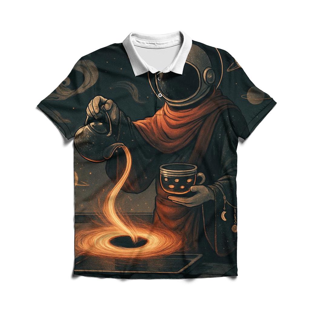 Black Hole Tea Ceremony designer slim fit polos