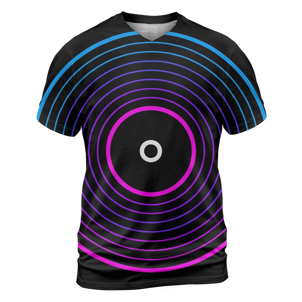 Laserdisc Spectrum Rings artistic all-over print tops