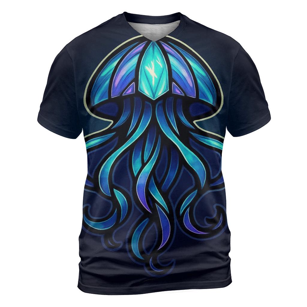 Aurora Glass Jellyfish Emblem designer pattern shirts