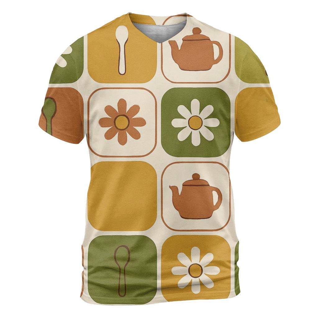 Mod Kitchen Tile Bloom statement graphic shirts