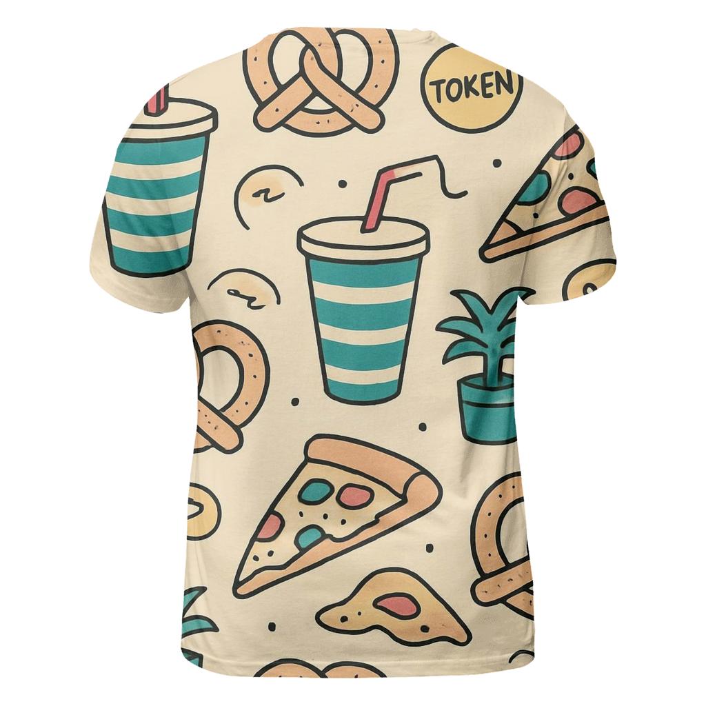 Mall Food Court Neon Pattern artistic all-over print tops