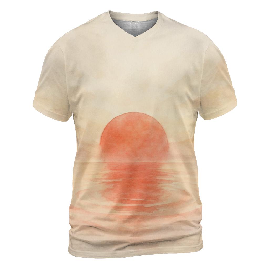 Japan Watercolor Rising Tide Flag vibrant all-over design tees