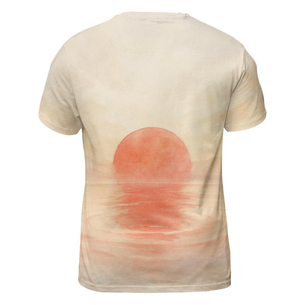 Japan Watercolor Rising Tide Flag vibrant all-over design tees
