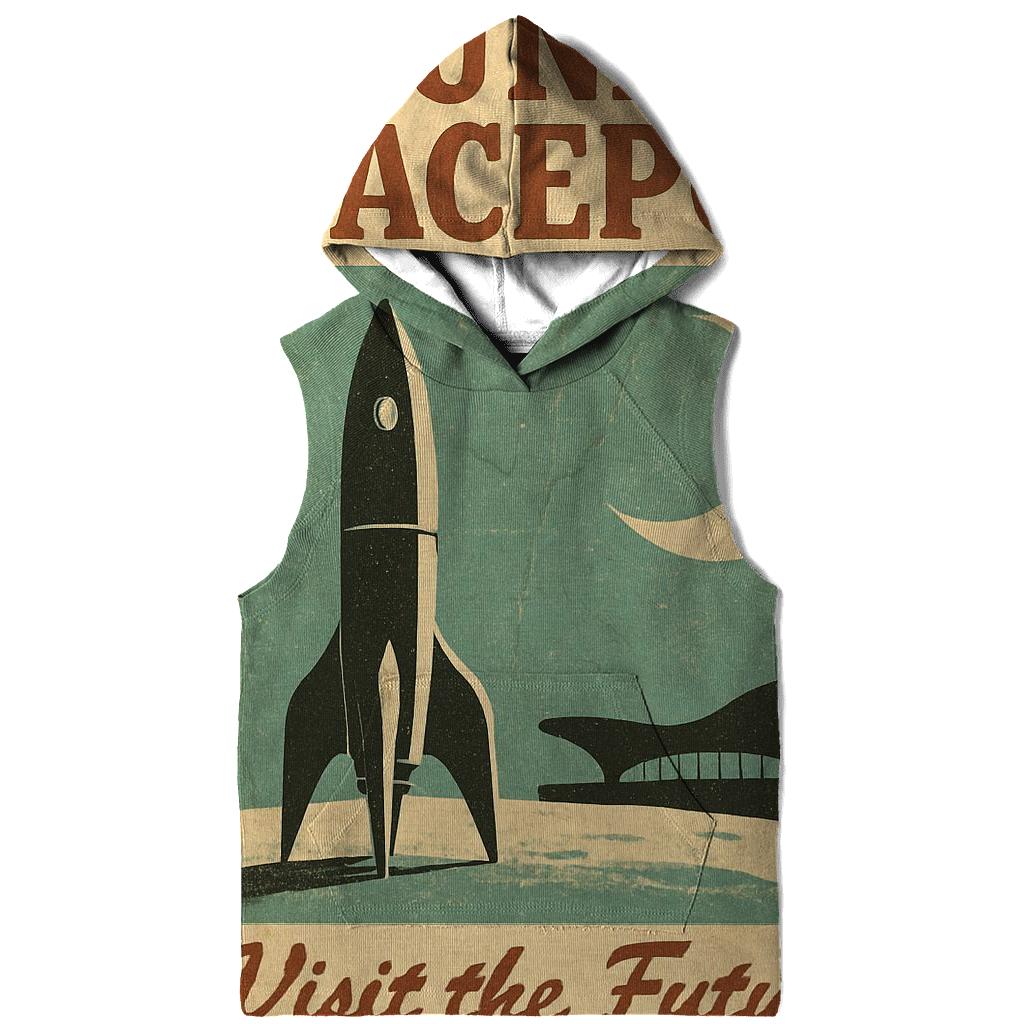 Faded 1977 Spaceport Travel Poster zip-up hoodies