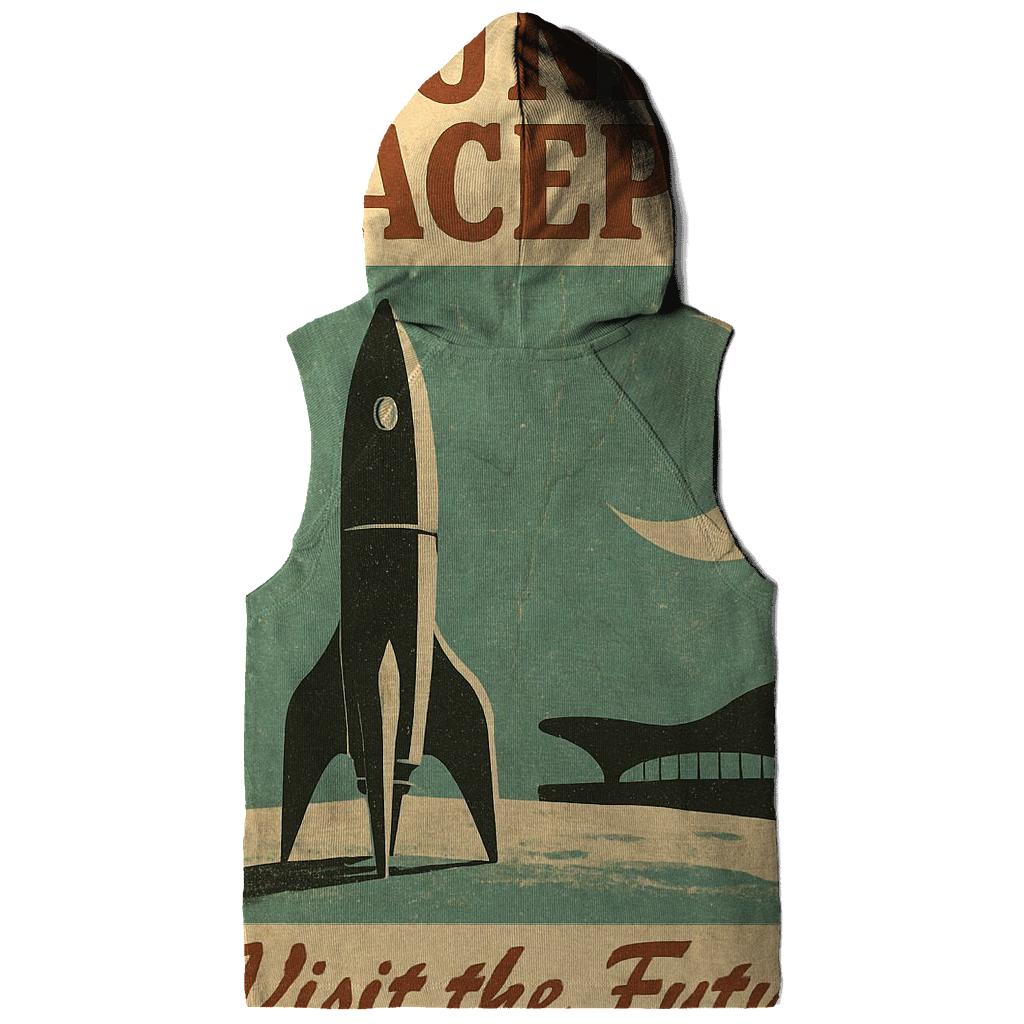 Faded 1977 Spaceport Travel Poster zip-up hoodies