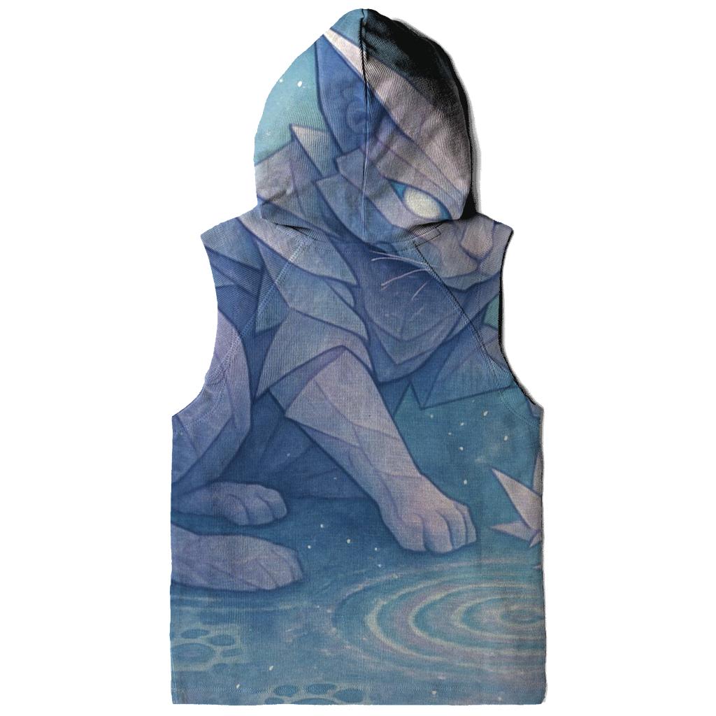 Moonlit Origami Guardian Cat lightweight hoodies