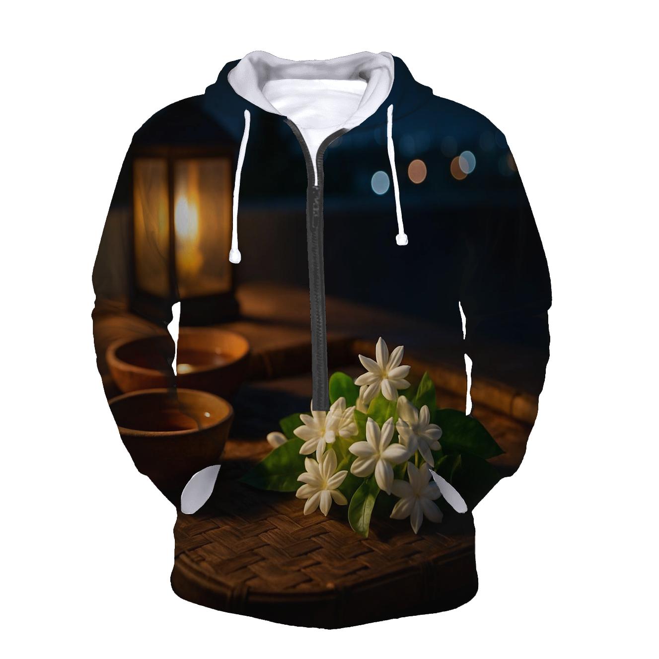 Nocturnal Jasmine Harvest On A Rooftop Terrace custom hoodies