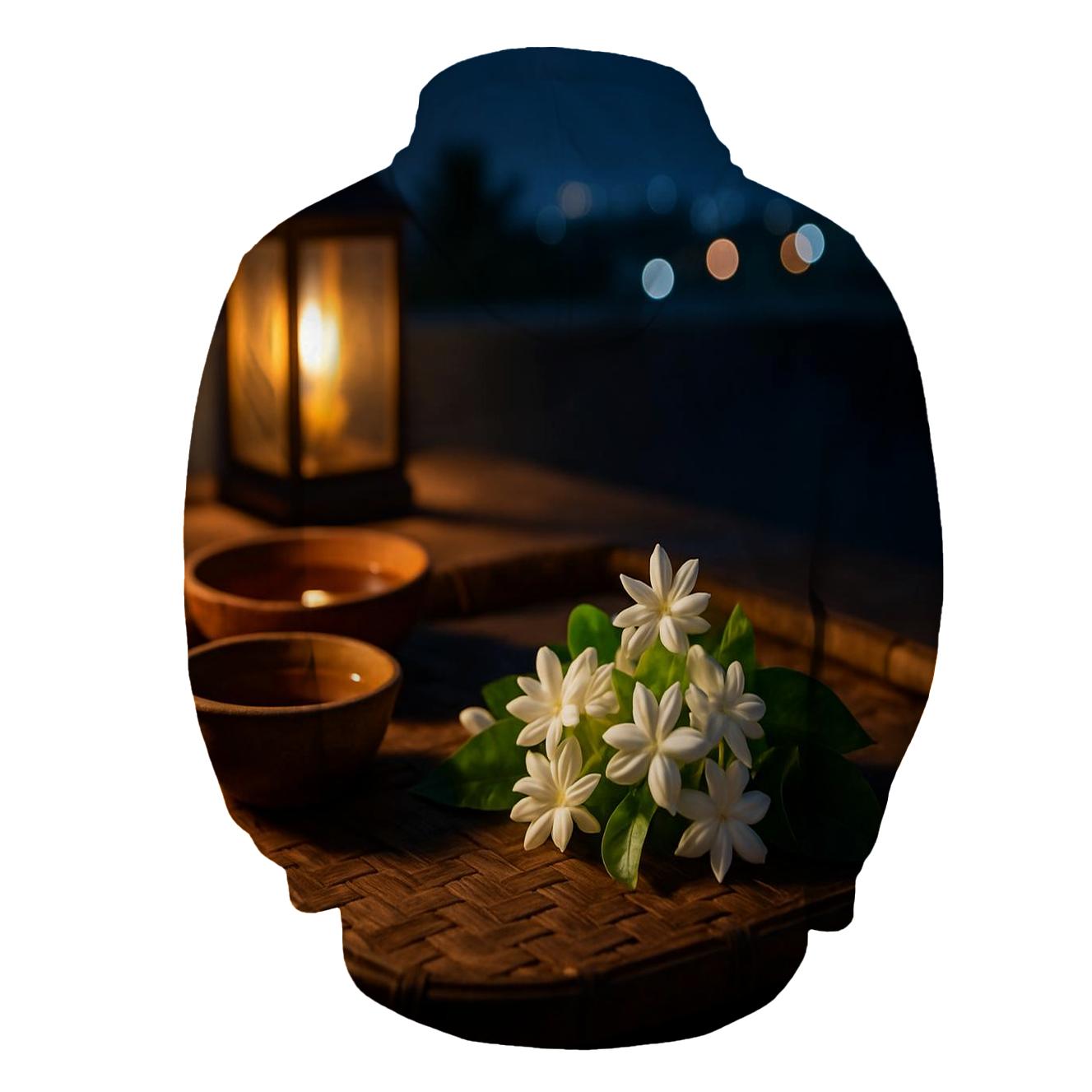 Nocturnal Jasmine Harvest On A Rooftop Terrace custom hoodies