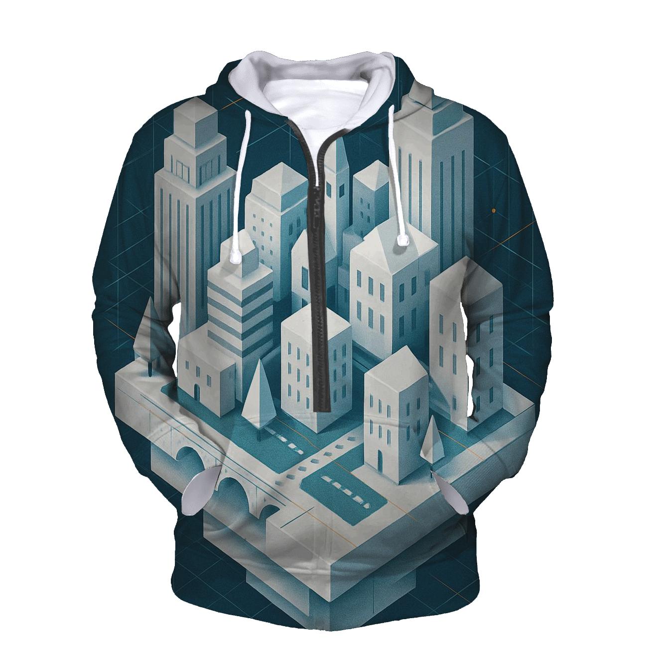 Kinetic Paper City Blueprint designer hoodies