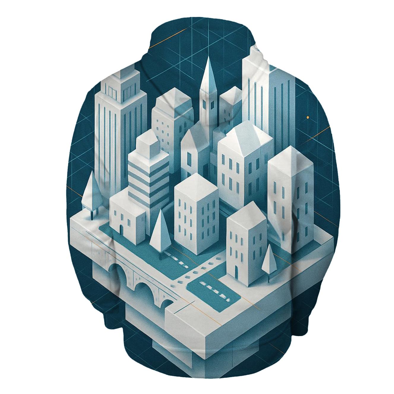 Kinetic Paper City Blueprint designer hoodies