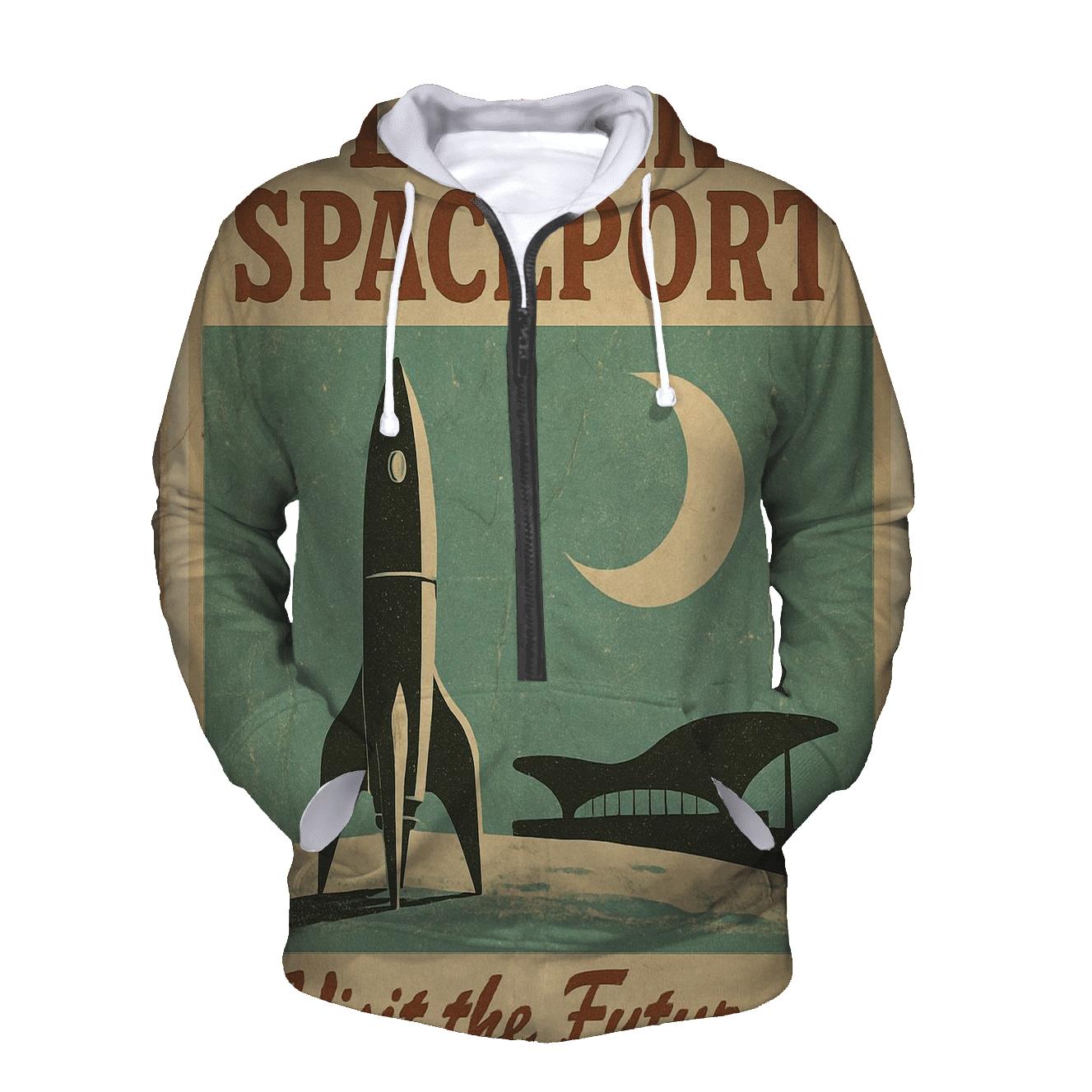 Faded 1977 Spaceport Travel Poster hoodie designs